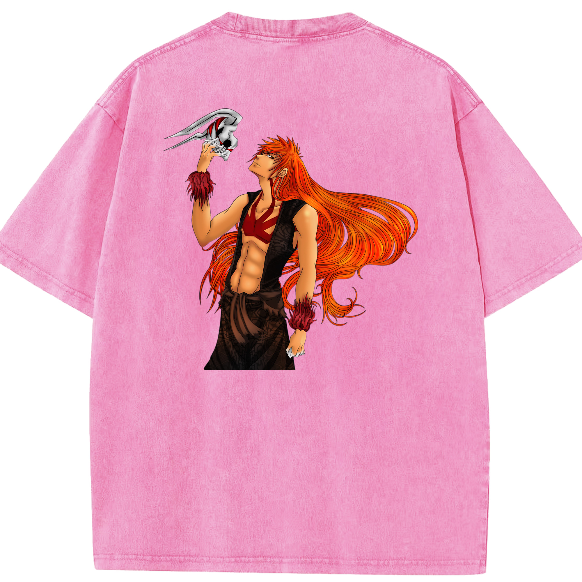 （画像用） ブリーチ 黒崎一護（くろさき いちご）BLEACH Kurosaki Ichigo 綿100% ヴィンテージ風 半袖Tシャツ（背面プリント）